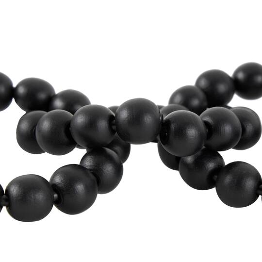 20" Black Wood Chain Beaded 8 Link Sculpture